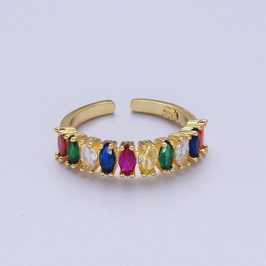Rainbow Marquise Gold Ring