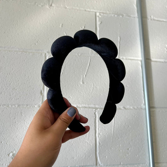 Bubble Headband in Black Velvet