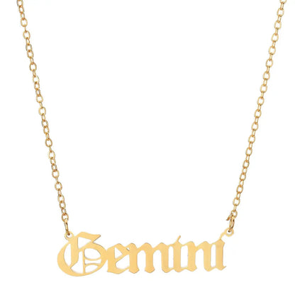 18K Gold Zodiac Necklace Gemini