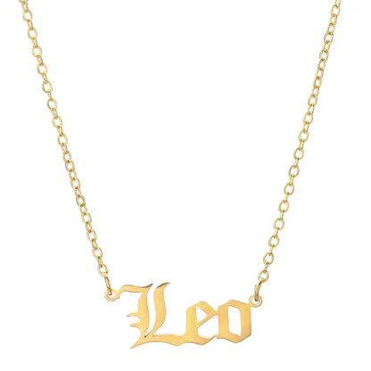 18K Gold Zodiac Necklace Leo