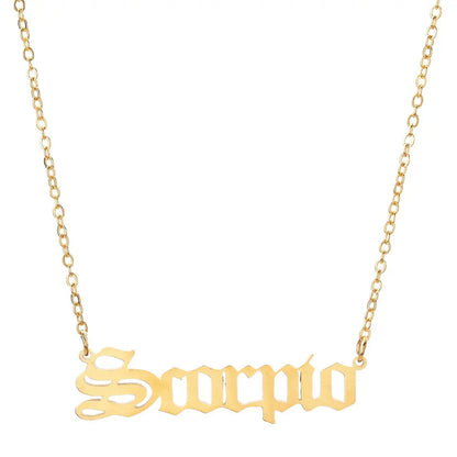 18K Gold Zodiac Necklace Scorpio