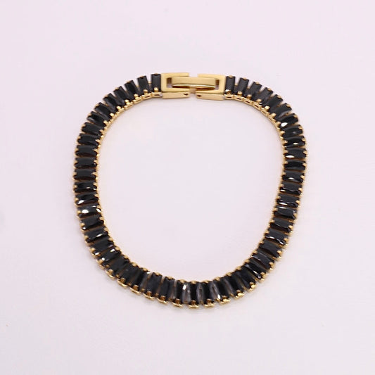 18K Gold Tennis Bracelet in Onyx