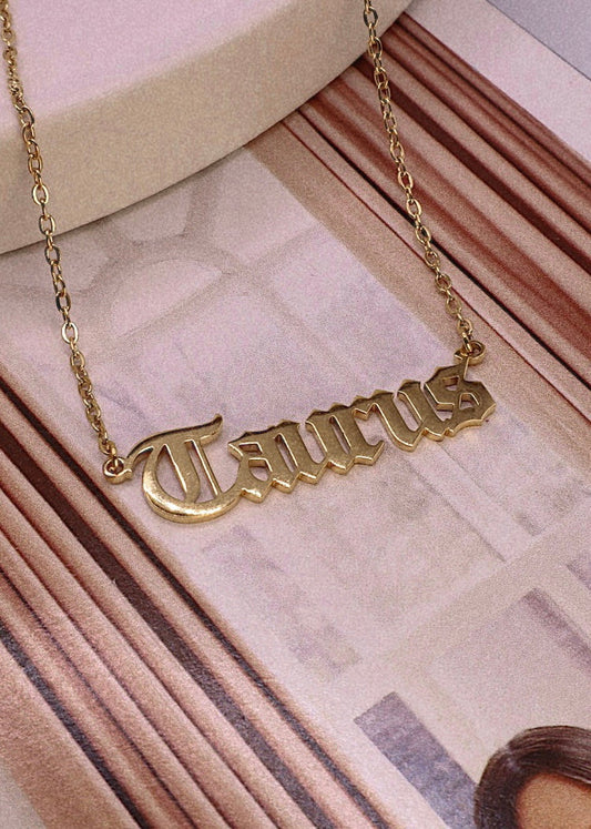 18K Gold Zodiac Necklace Taurus