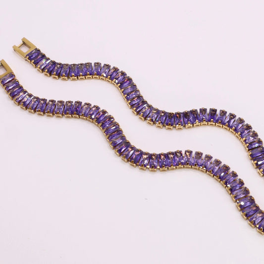 18K Gold Tennis Bracelet in Lavender