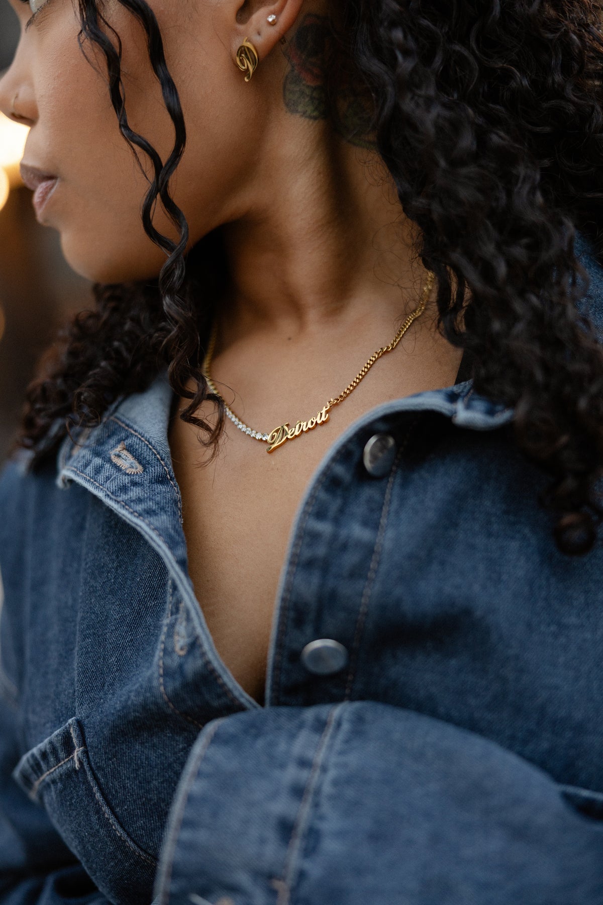 Detroit Half Tennis Necklace
