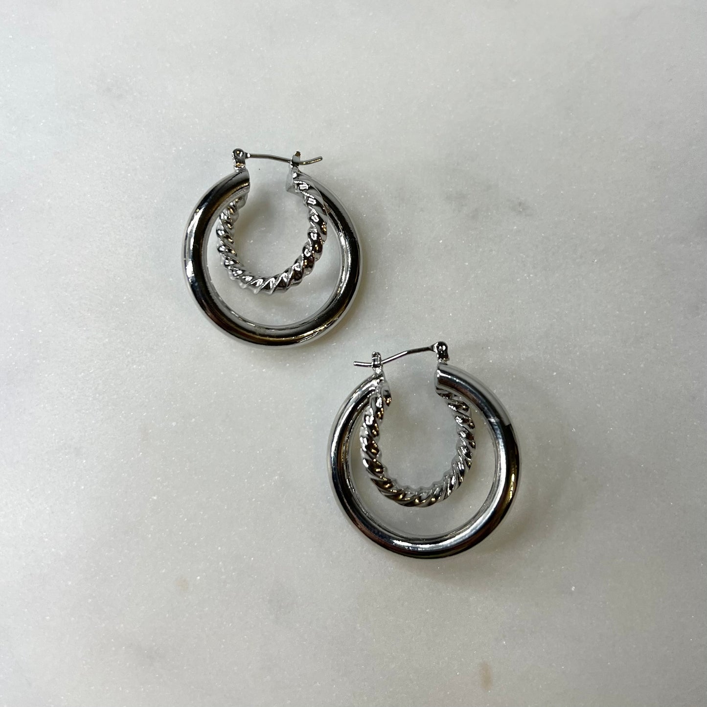 Marina Double Hoops in Silver