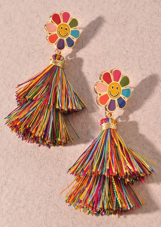 *RESTOCKED!* Brighter Days Rainbow Tassel Earrings