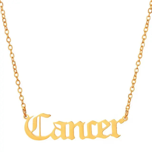 18K Gold Zodiac Necklace Cancer