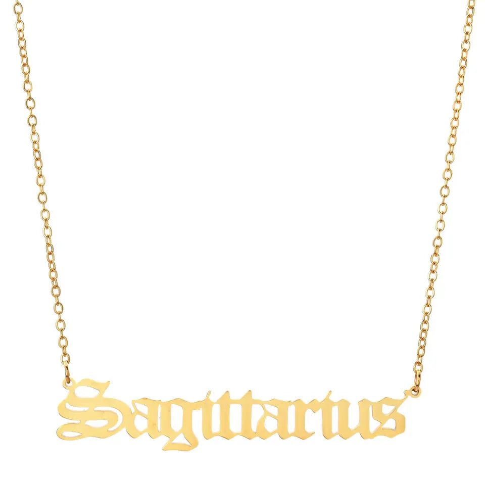 18K Gold Zodiac Necklace Sagittarius