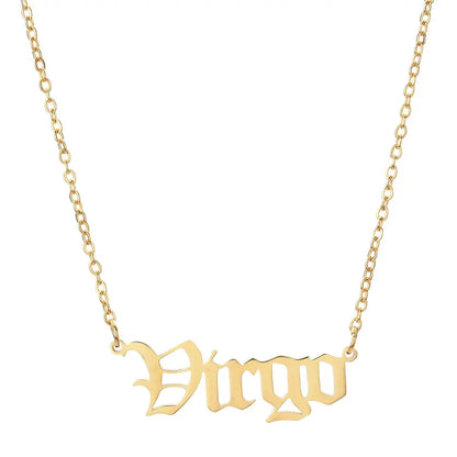 18K Gold Zodiac Necklace Virgo