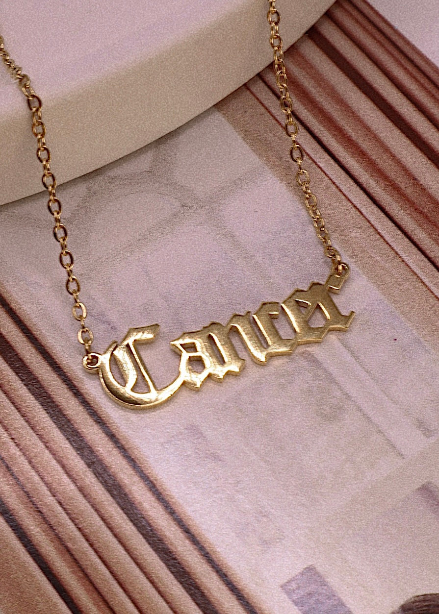 18K Gold Zodiac Necklace Cancer