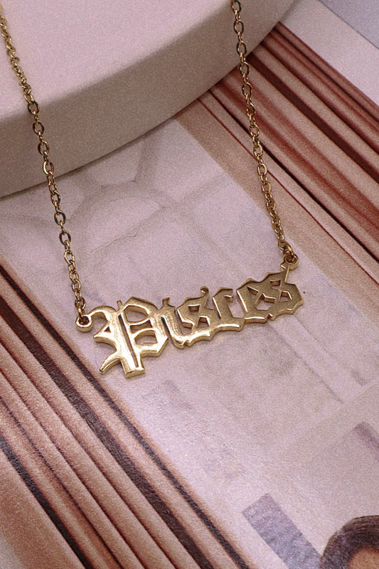 18K Gold Zodiac Necklace Pisces