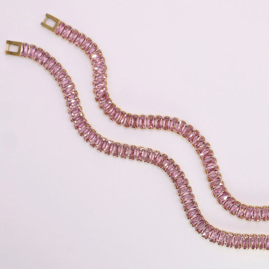 18K Gold Tennis Bracelet in Rose