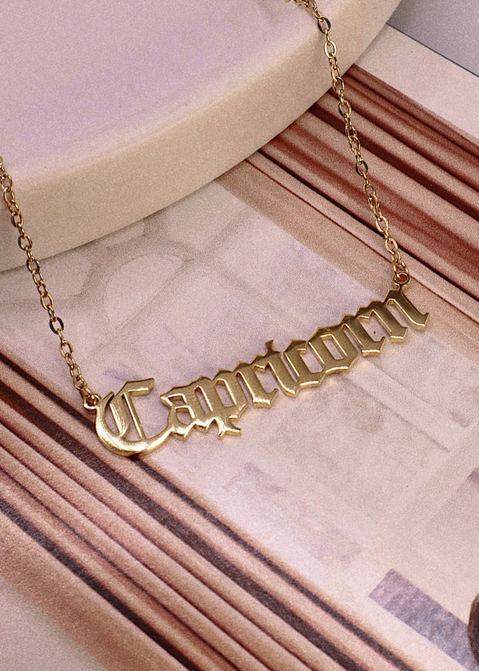 18K Gold Zodiac Necklace Capricorn