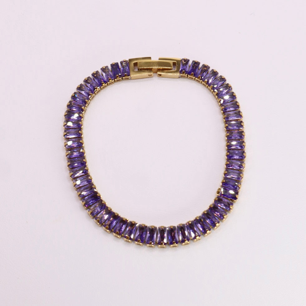 18K Gold Tennis Bracelet in Lavender