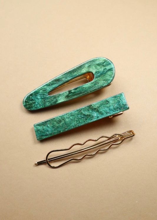 Emerald City Barrette Set