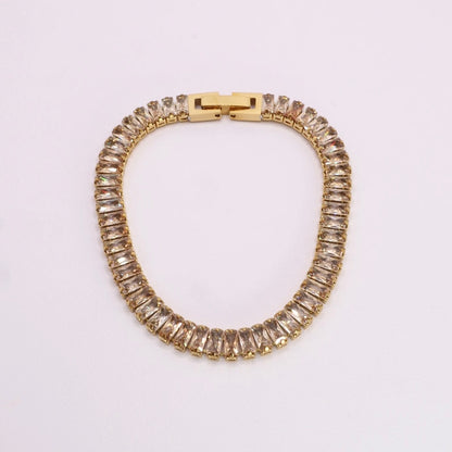 18K Gold Tennis Bracelet in Champagne