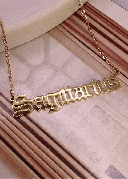 18K Gold Zodiac Necklace Sagittarius