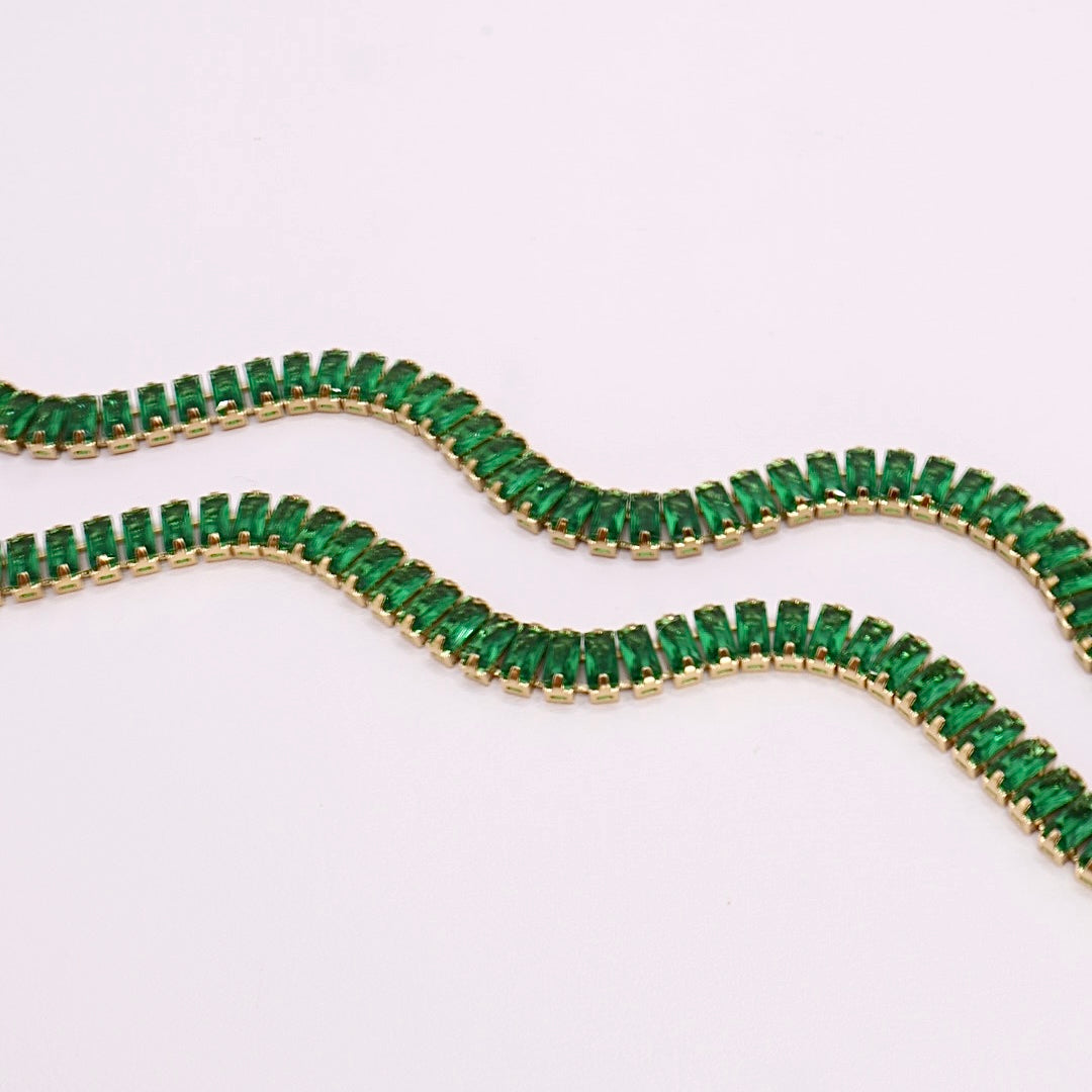 18K Gold Tennis Bracelet in Emerald